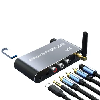 Bluetooth Приемник Передатчик ЦАП Конвертер Цифро-аналоговый Аудиоадаптер RCA U-Disk Play Оптический кабель для подключения к RCA 3,5 мм Aux R L