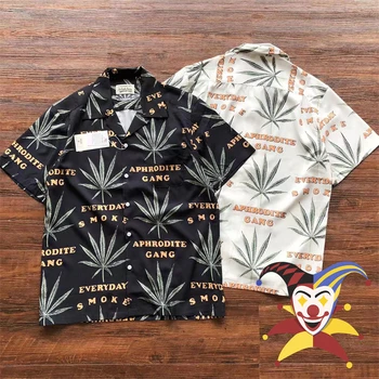 2023ss, Гавайские рубашки с принтом в виде кленовых листьев, Сумасшедшая Мария, Мужская И Женская Верхняя Свободная рубашка