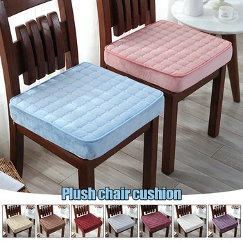 Супер Комфортная Квадратная подушка для стула из толстой пены с эффектом памяти, Съемный Моющийся Плюшевый диван, Подушка для сиденья офисного обеденного стула, накладка для ягодиц
