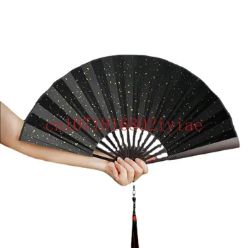 Металлический вентилятор из сплава Кунг-фу в китайском стиле, веер из шелковой ткани, веер для самообороны, ремесленный вентилятор