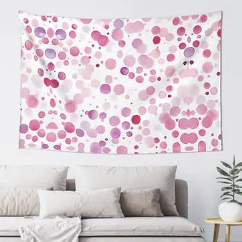 Гобелен, висящий на стене, эстетичный декор комнаты, одеяло, произведение искусства, розовый точечный гобелен, украшение спальни, настенные коврики