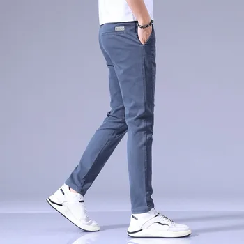 Весенне-летние Мужские Новые Дышащие Высококачественные Удобные брюки Для бега трусцой, мужская однотонная одежда Slim Fit Fashion 1