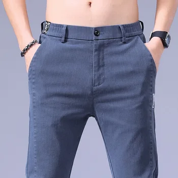 Весенне-летние Мужские Новые Дышащие Высококачественные Удобные брюки Для бега трусцой, мужская однотонная одежда Slim Fit Fashion 2