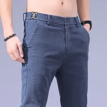 Весенне-летние Мужские Новые Дышащие Высококачественные Удобные брюки Для бега трусцой, мужская однотонная одежда Slim Fit Fashion 4