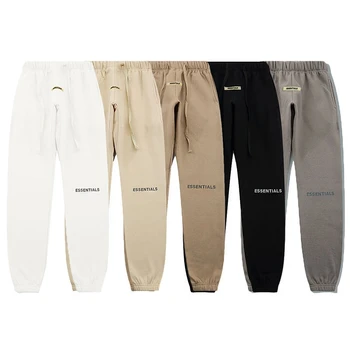 Брюки ESSENTIALS, мужские Осенне-зимние Спортивные брюки, брюки из высококачественного 100% хлопка, отражающие свет, с буквенным принтом, уличная одежда в стиле хип-хоп