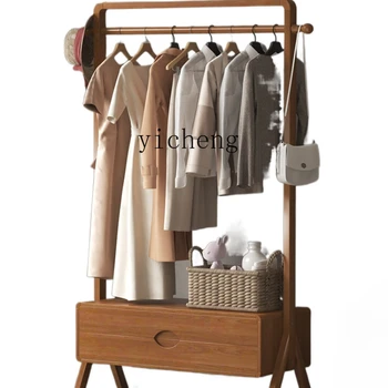 ZC Вешалка из массива дерева, напольная Бытовая вешалка для хранения в спальне, Простая вешалка для одежды