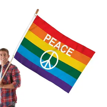 Флаг ЛГБТ 3x5 футов Флаги и баннеры Гордости лесбиянок, геев, бисексуалов и трансгендеров Радужный флаг