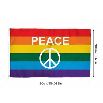 Флаг ЛГБТ 3x5 футов Флаги и баннеры Гордости лесбиянок, геев, бисексуалов и трансгендеров Радужный флаг 5