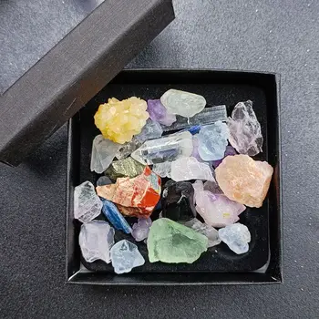 1 Коробка Натуральный кристалл Необработанная руда Драгоценный камень Неправильной формы Исцеляющий Кварцевый Минерал Предметы интерьера Детская коллекция хрусталя