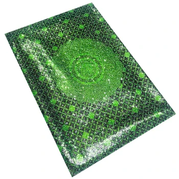 Высококачественное зеленое кружево Ткань из чистого шелка Африканская ткань с восковым принтом и блестками 5 ярдов Африканская кружевная ткань для вечернего платья E37 0