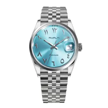 RMALTI 36 мм Роскошные мужские часы Ms.Dress с цветным циферблатом Sunray, парные часы Classic Business с автоматическим механическим сапфировым покрытием 10Bar