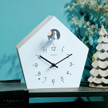 Цифровые настольные часы с поющей птицей Бесшумный механизм Настенные часы Аксессуары для дома для гостиной Модный стиль Украшения спальни