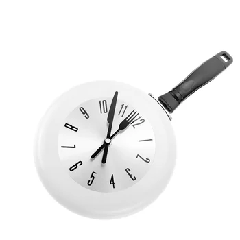 Настенные часы 8-дюймовая металлическая сковорода Кухонные настенные часы 3D Современные креативные настенные часы в стиле настенных часов для домашнего декора Подарки,