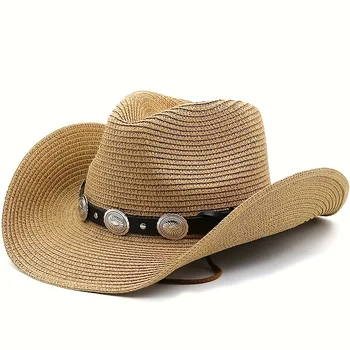 Персонализированная соломенная шляпа ручной работы из денима в богемном стиле, подарочная пляжная шляпа, универсальная джинсовая шляпа 1