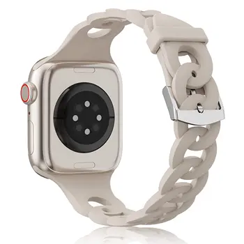 Силиконовый Ремешок для Apple watch band 44мм 40мм 45мм 41мм 42мм 38мм 44 мм Аксессуары Гурманский браслет iWatch серии 6 5 4 3 SE 7