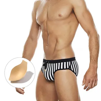 Мужские плавки для летнего плавания, пляжного серфинга, быстросохнущие шорты, самый продаваемый сексуальный купальник с накладками, гей-купальники