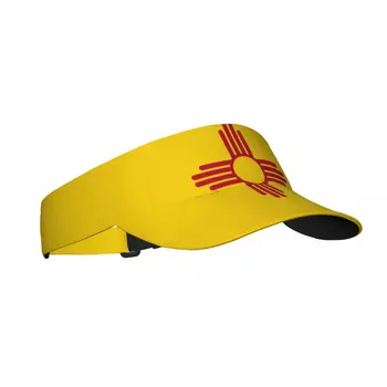 Летняя Воздушная Солнцезащитная Шляпа Мужчины Женщины Регулируемый Козырек С Защитой От Ультрафиолета Сверху Пустой Спортивный Флаг Нью-Мексико Солнцезащитная Кепка
