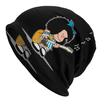 Mafalda Quino Comics Шляпки-Капоты Крутая Вязаная Шапка Для Женщин Мужчин Осень Зима Теплая Классическая Мультяшная Манга Skullies Beanies Шапочки 0