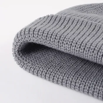 Осенне-зимняя тюбетейка, уличные модные кепки для мужчин, теплая шапочка-бини, женская шапка акриловой вязки 5