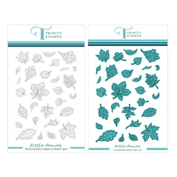 Tri S New 2023 Autumn Little Leaves Металлические штампы для резки, Скрапбукинг Для изготовления бумаги, Рамка для тиснения, Открытка, Набор прозрачных штампов