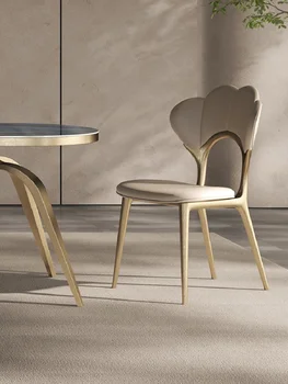 Роскошные обеденные стулья для домашнего использования, современные и минималистичные дизайнерские обеденные стулья, высококачественные обеденные стулья из нержавеющей стали