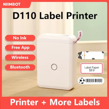 Карманный термопринтер этикеток Niimbot D110, Мини-мобильный термопринтер для наклеивания этикеток, беспроводной Bluetooth-принтер