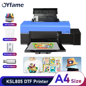 Принтер для печати футболок OYfame A4 DTF L805 Непосредственно на пленку DTF Принтер A4 С функцией цикла печати белыми чернилами Печатная машина для печати футболок A4