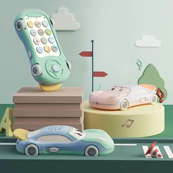 Детский мобильный автомобильный телефон для малышей, обучающие вокальные игрушки, обучающие музыкальные мигающие игрушки для детей, подарок на день рождения