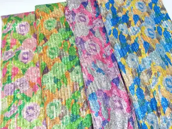 НОВАЯ африканская кружевная ткань 2023 Новейшая красочная индийская ткань Высококачественная тюлевая ткань с 3D принтом и блестками свадебное платье YYZ79