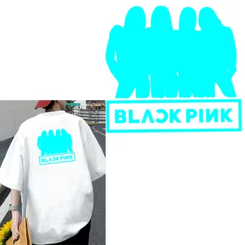 Термоадгезивные нашивки для одежды; Виниловая наклейка с черно-розовой печатью Hot Korean Girl Group Доступна в шестнадцати цветах, настраиваемых