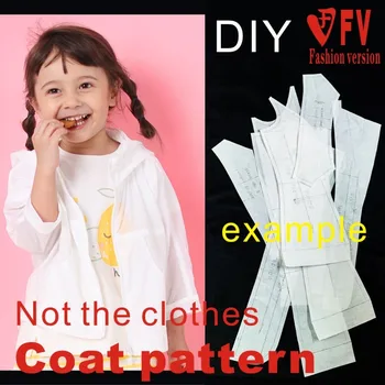 Выкройка одежды детская одежда солнцезащитный крем куртка на молнии структура кроя дизайн рисунок 1: 1 физический бумажный узор CWT1