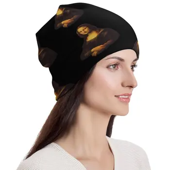 Шляпы-капоты Mona Lisa, шапки-бини Leonardo Da Vinci, дизайнерская вязаная шапка Spring Street Y2K, эластичные кепки Kpop для взрослых унисекс