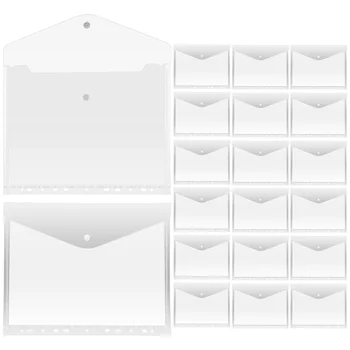 20 шт Прозрачных папок формата А4, пластиковых папок-органайзеров, офисных вставных карманов, конвертов, сумок с возможностью расширения 0