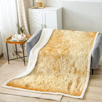 Одеяло из шерпы для тостов, хлеб, Флисовое покрывало для кровати, диван-кушетка, Тема еды для подростков, Плюшевое одеяло для любителей тостового хлеба