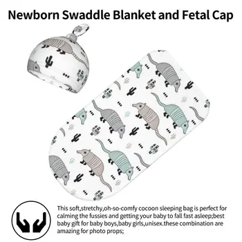 Детское пеленальное одеяло с ящером и кактусом для новорожденного, детское пеленальное одеяло 1