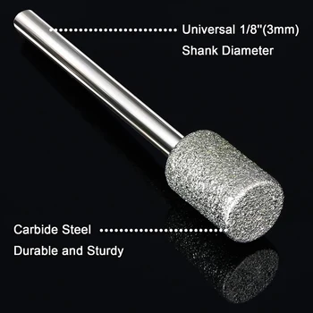 Набор для резьбы по камню 12ШТ алмазных заусенцев для камня, стеклокерамики, вращающихся инструментов Dremel (4 мм, 5 мм, 6 мм, 8 мм, 10 мм, 12 мм) 1